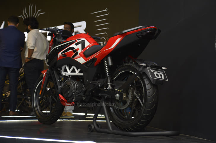 The indicators are mounted to the rear hugger, much like some premium European bikes.